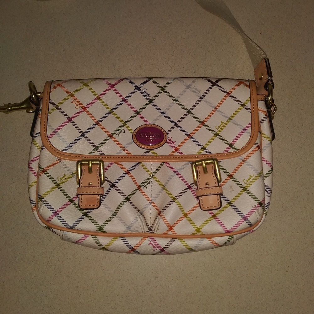 Coach Plaid Crossbody HandbagSize\SmallColor/Cre